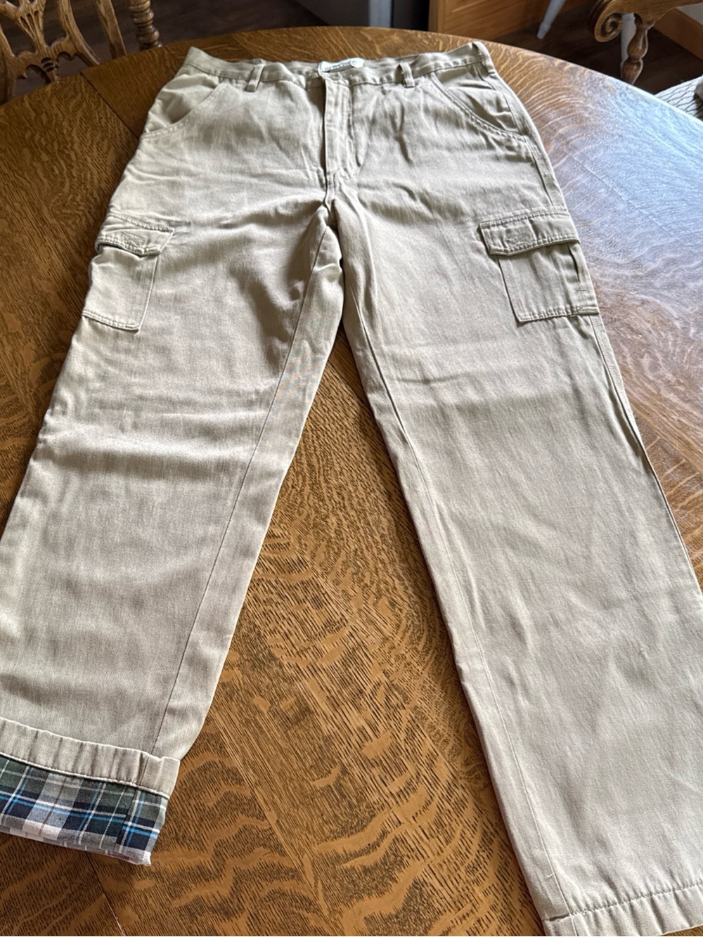 Men's Beige Cargo Pants with Utility Pockets